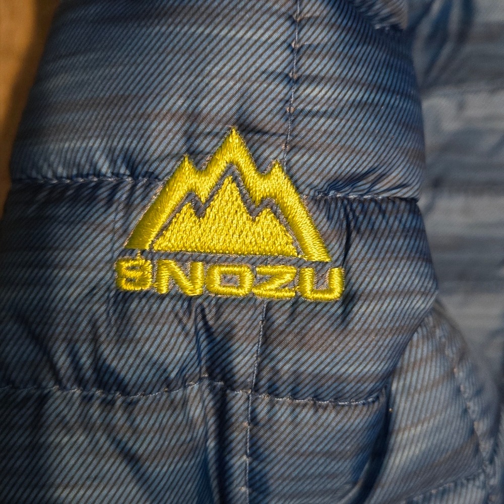 Snozu Baby Blue Quilted Hooded Snowsuit 9-12 Months Warm Fleece Lined Bunting - Picture 6 of 8